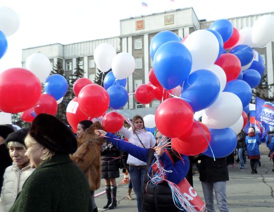 Митинг в Абакане честь второй годовщины воссоединения с Крымом