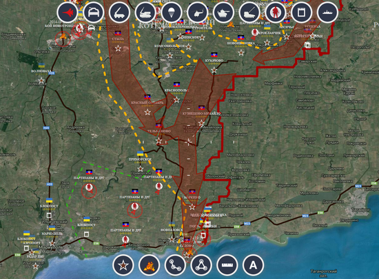 Контрнаступление ополченцев Донбасса. Карта