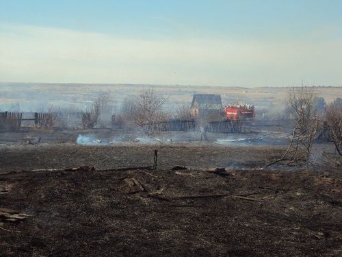 Пожар на дачном ммассиве в Абакане