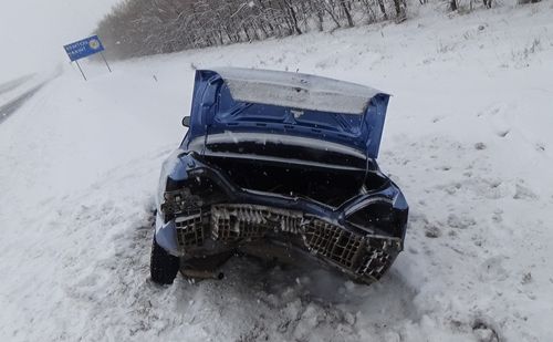 Врезался в зад на трассе в метель